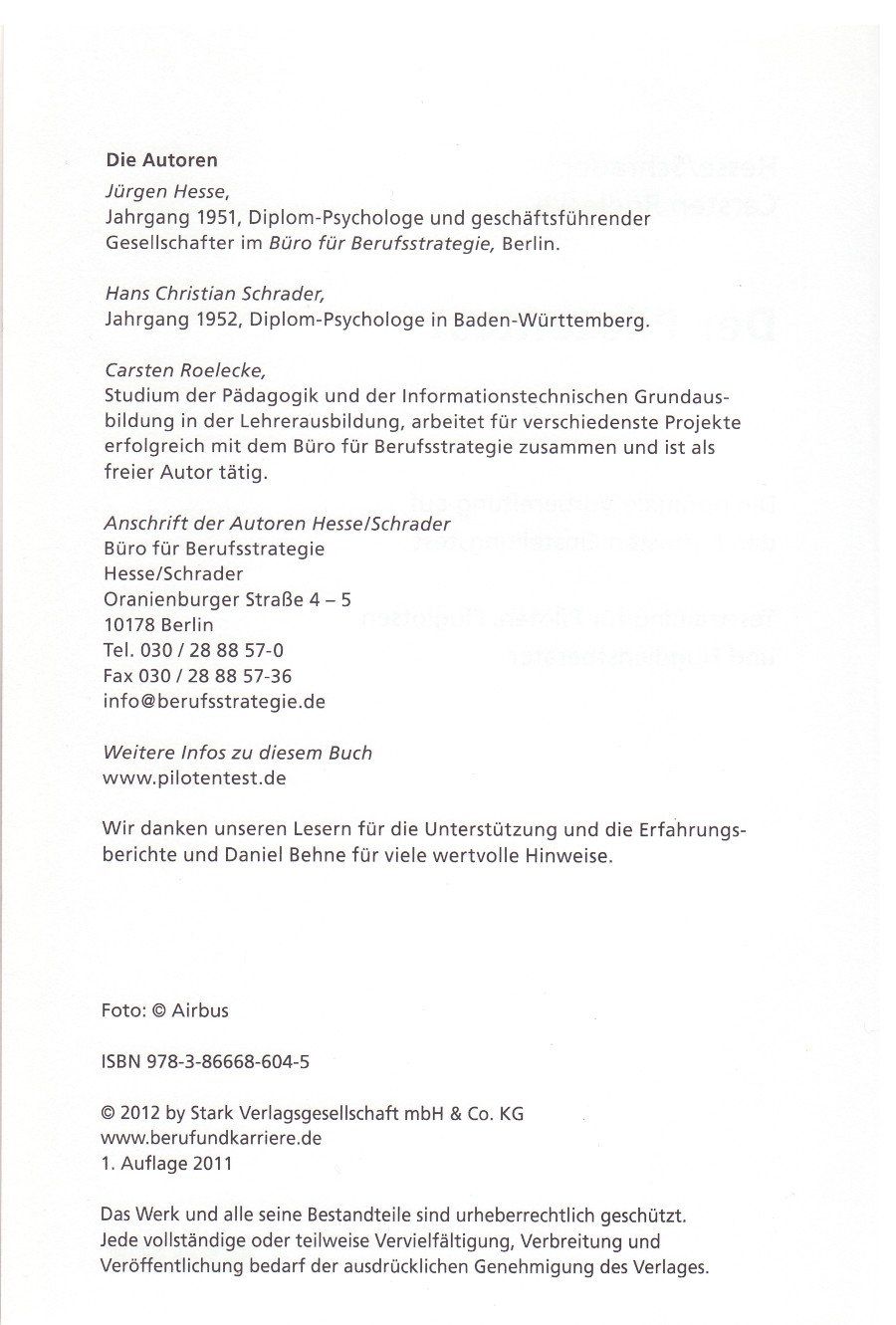 Libri: Der Pilotentest, Stark Verlag, 2012 – Nuovo (secondo la descrizione) da Sonvico venduto da ecomacro 3