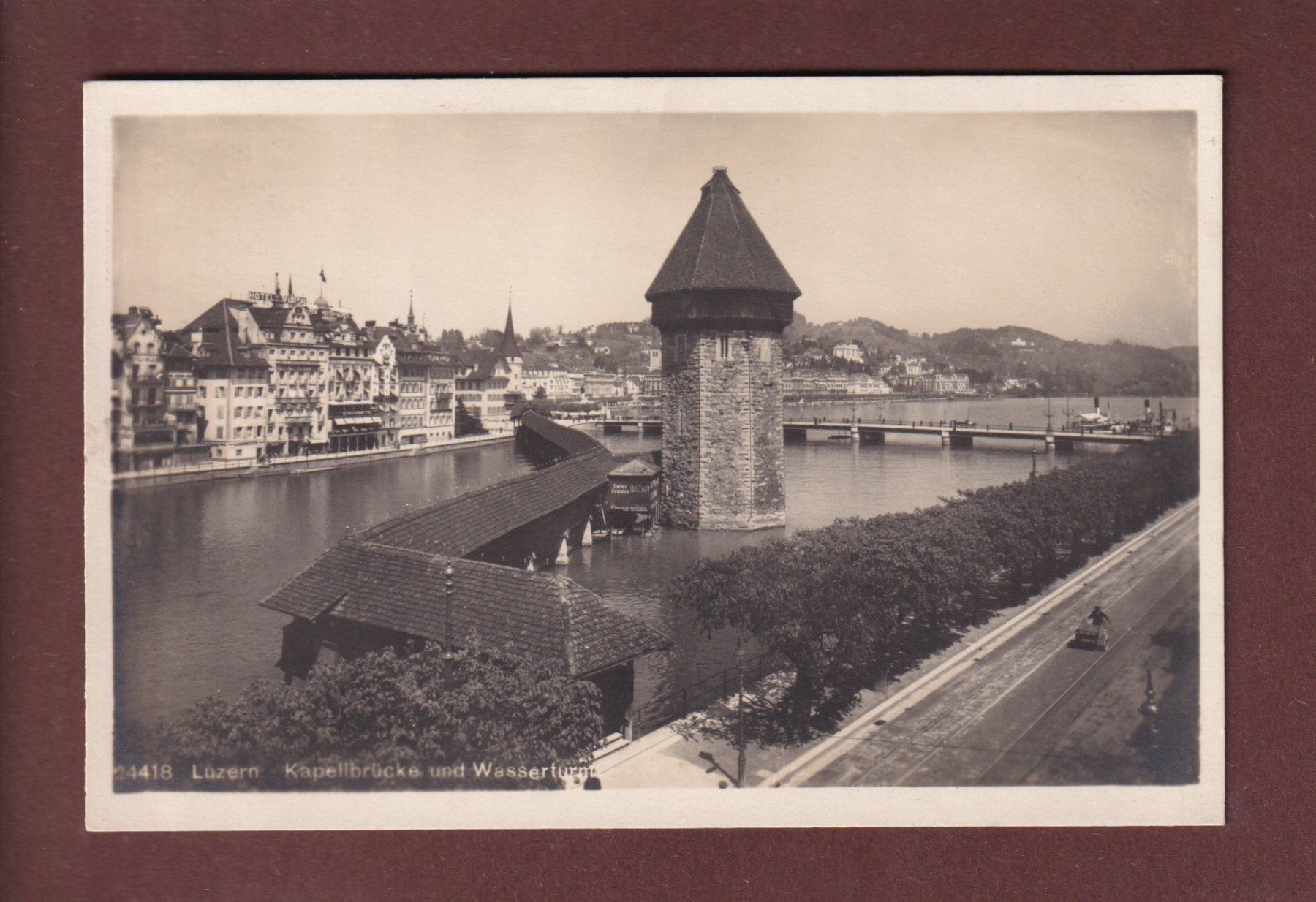 Cartoline postali: LUZERN - Kapellbrücke - Wasserturm - 1924 – Usato da Pully venduto da nicecards-shop