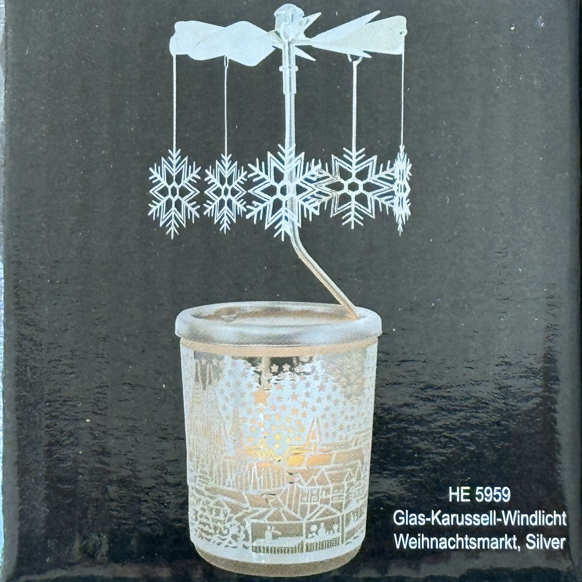 Alle Dekorationen: Windlicht Glas-Karussell Silber – Neu und originalverpackt aus Veltheim AG von EVENT-LLS