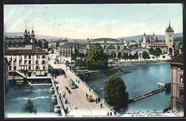 Zürich, Bahnhof und Landesmuseum mit St