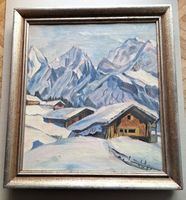 Winterlandschaft, Öl auf Leinwand, gerahmt