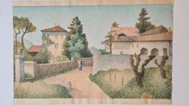 Eserilda Fels,.1930, pointilistisch Aqua