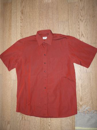 Herren Hemd Einhorn kurzarm rot, Grösse 42