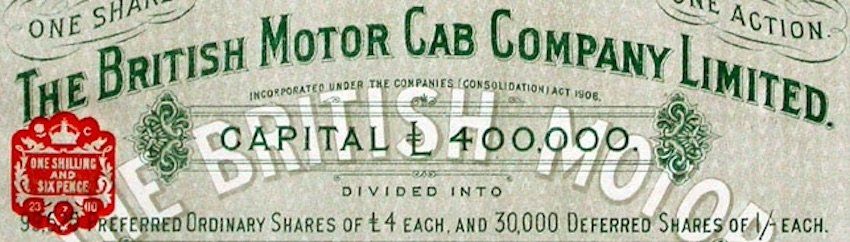 Documenti: British Motor Cab. Co. Ltd. - 1914 – Usato da Solothurn venduto da Sgasche 1