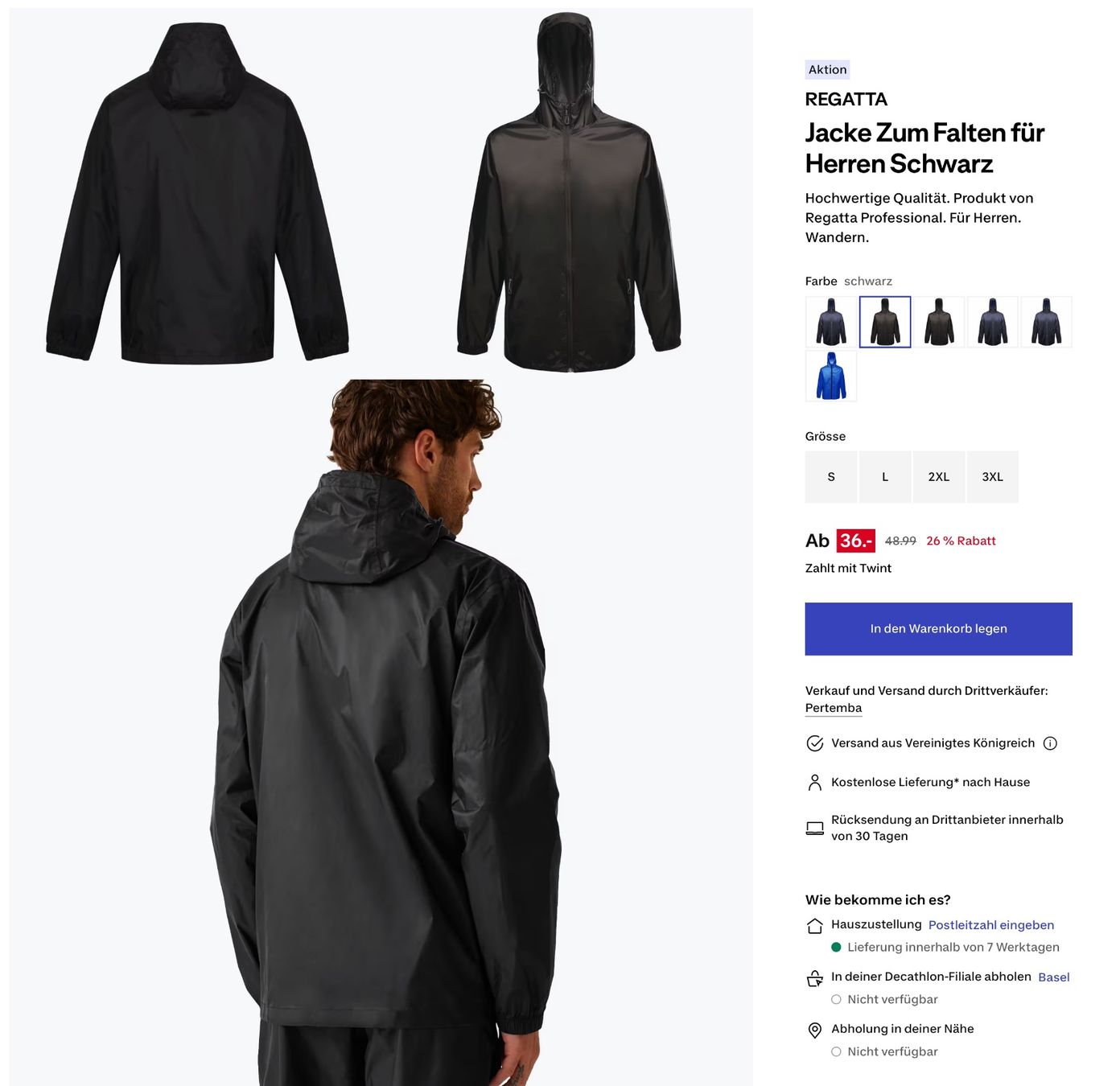 Jacken: Regenjacke Regatta Pro Packway – Neu und originalverpackt aus Wetzikon ZH von dekruc