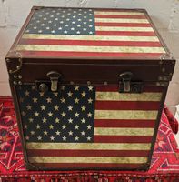 Truhe USA Flagge Vintage Deko Aufbewahrung 50x50x50cm