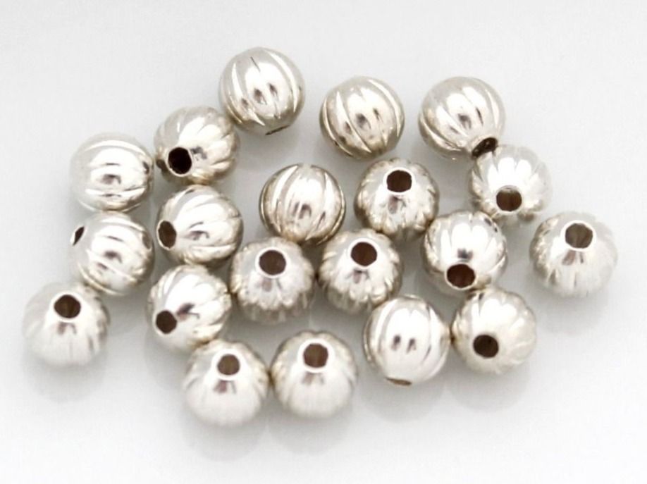Metallperle Spacer Rondelle Versilbert Mit Strass Blau 6mm 10Stk