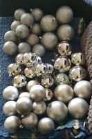 Weihnachtskugeln Set silber diverse Grössen 