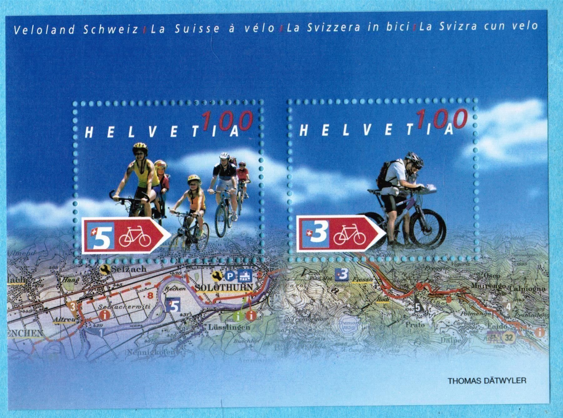 Tutti i francobolli: 2004 Sonderblock  Veloland  Schweiz    postfrisch – Nuovo (secondo la descrizione) da Mellingen venduto da Ginger