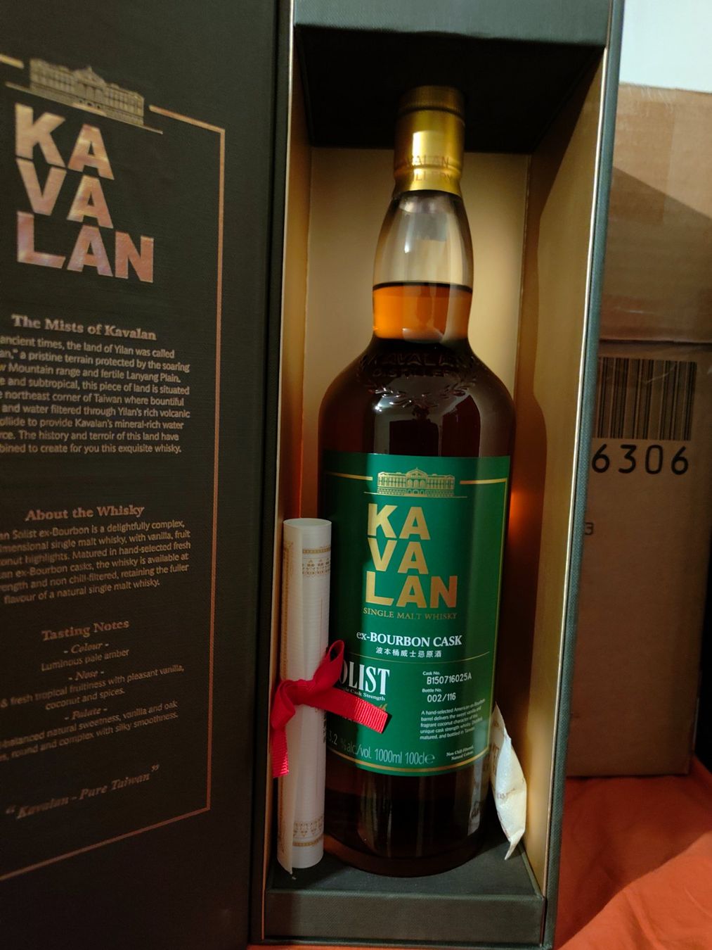 Kavalan Bevande alcoliche: Kavalan ex-Bourbon Cask 100cl N° 2/116 – Nuovo e nell'imballaggio originale da Yverdon-les-Bains venduto da com_k2zb 1