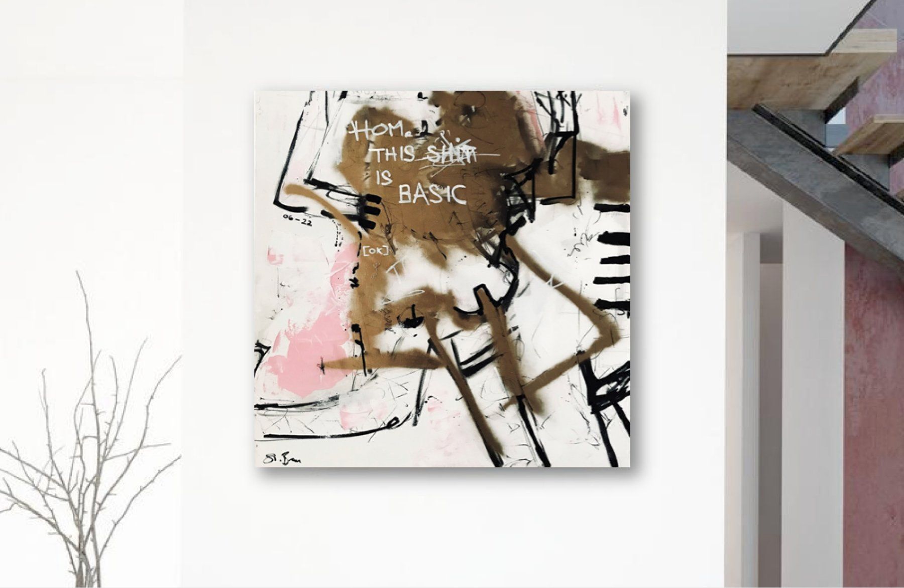 Poster & Bilder: Basic Shit - Pop Art Kunst - Abstrakt Modern Gold Rosa Urban – Neu (gemäss Beschreibung) aus St. Niklausen LU von Stefan_Bammert_Art