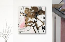 Basic Shit - Pop Art Kunst - Abstrakt Modern Gold Rosa Urban