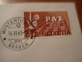 Brief 2.- , PAX 1945, gelaufen, o 14. VI.45, Winterthur
