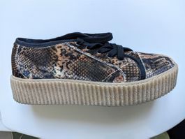 MARGIELA : Sneakers velours imprimé serpent 39