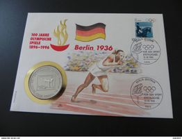 Münzbrief Uganda 1000 Shillings 1996 - Olympia Berlin 1936