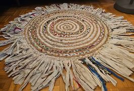 Tapis rond neuf artisanal