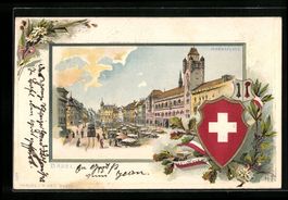 Passepartout-Lithographie Basel, Blick a