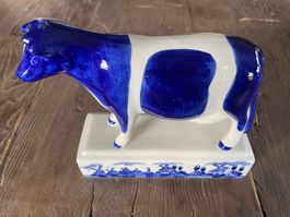 Holland blauen Delfter Porzellan Kuh Skulptur/Neu