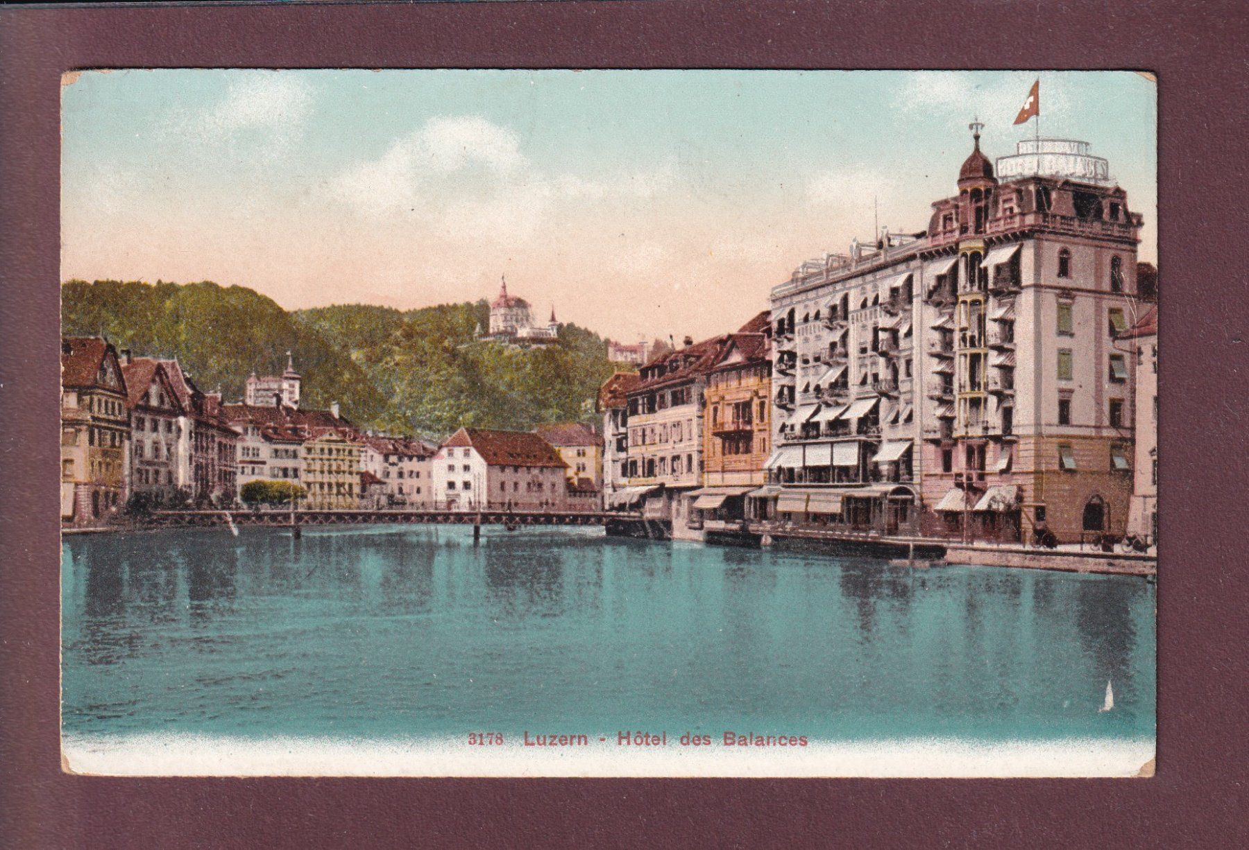 Cartoline postali: LUZERN - Hotel des Balances – Usato da Pully venduto da nicecards