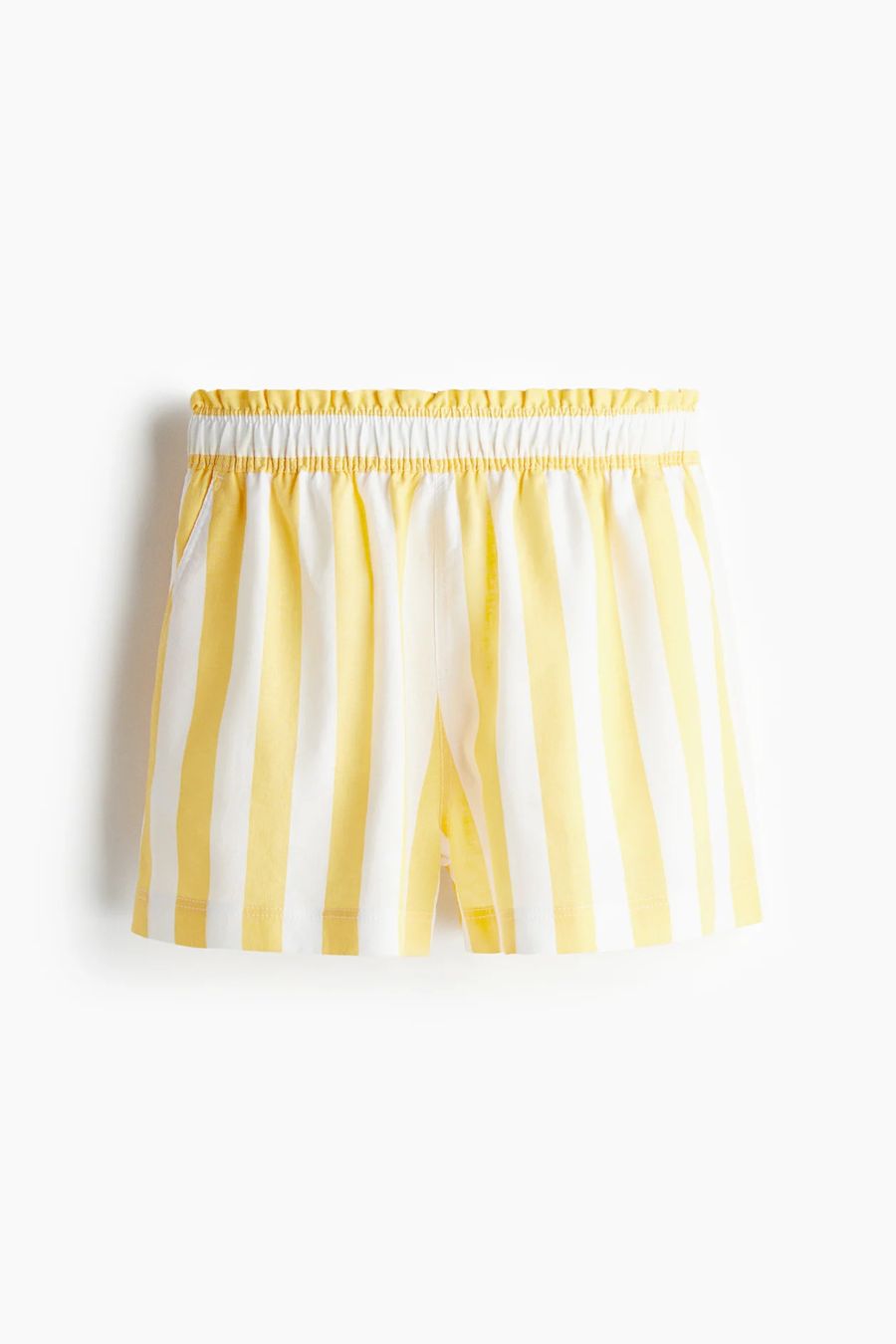 Pantaloni: Leinen-Shorts gelb-weiss gestreift – Usato da Düdingen venduto da Anthelia