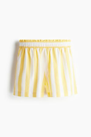 Leinen-Shorts gelb-weiss gestreift