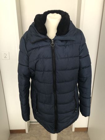 Schicke Winterjacke Damen Gr. 38/40blau/schwarz kariert warm