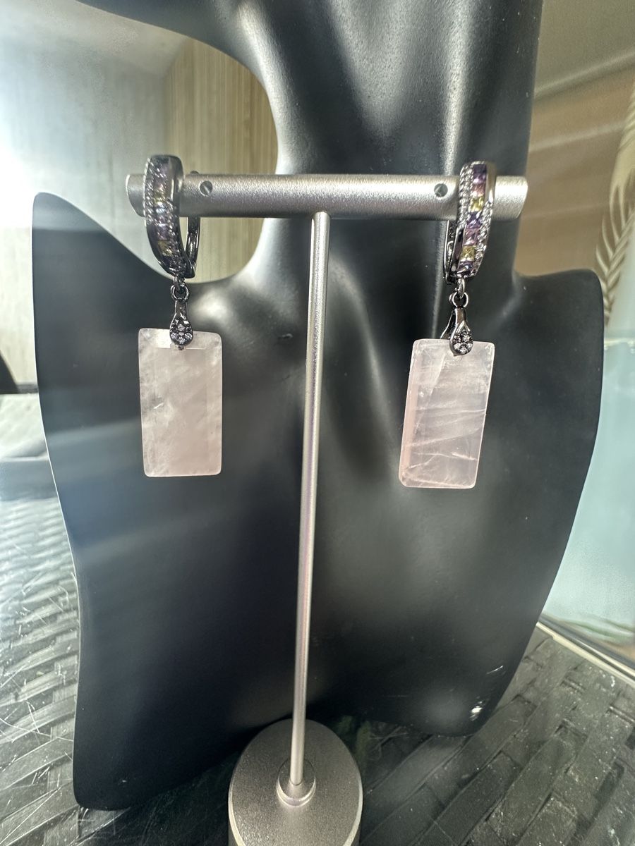 Orecchini pendenti & Orecchini a lobo: Elegante Ohrringe mit Rosenquarz – Nuovo e nell'imballaggio originale da Kriens venduto da Hortensie6 1