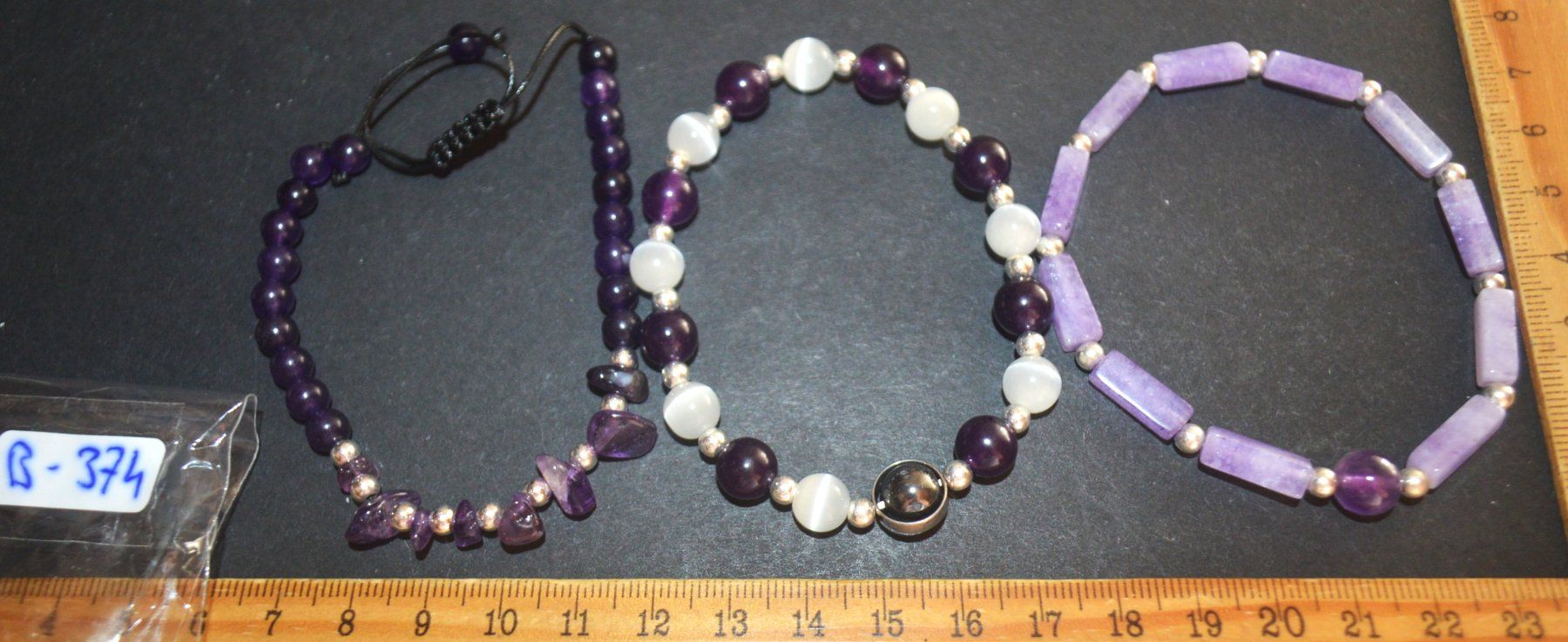 Sonstiger Schmuck: Armband Set B-374 – Amethyst Set 3 Stück – 19cm elastisch – Neu und originalverpackt aus Goldiwil (Thun) von han_v5b7 6