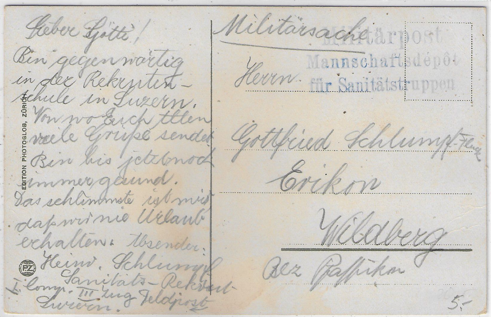 Cartoline postali: Luzern - Schweizerhofquai mit Tram - Litho – Usato da Ettingen venduto da Kartenplanet 1