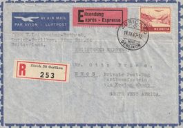 1947, Bedarfsbrief mit 2 Fr EF nach SW-Afrika, portogerecht