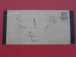 1880, Sitzende-Beleg von LYSSACH nach BUDAPEST (UNGARN)