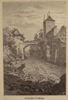 BRUGG AAREBRÜCKE, HOLZSTICH 1887