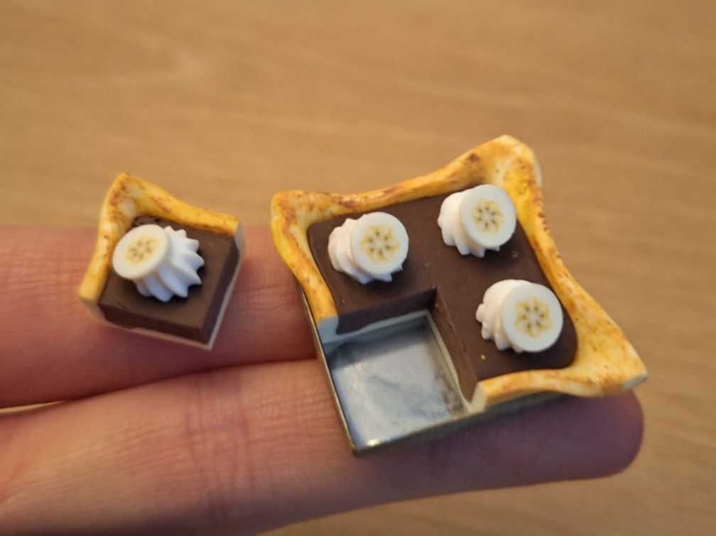 Case e mobili per bambole: Handmade Schoko Bananen Pie – Nuovo (secondo la descrizione) da Zürich venduto da HandmadeTinyFood 4