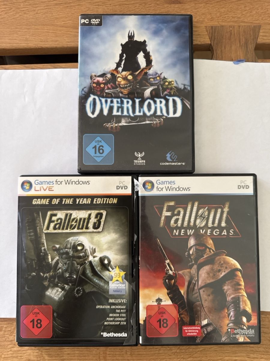 Giochi: Fallout GOTY + New Vegas + Overlord PC RAR – Usato da Walenstadt venduto da M4ptok