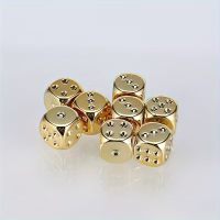 5x plastic d6 Würfel Gold