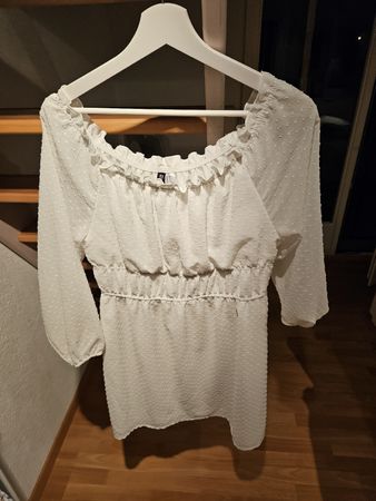 Leichte Sommer Bluse, Off-Shoulder, Weiss, Gr. M - Neu!