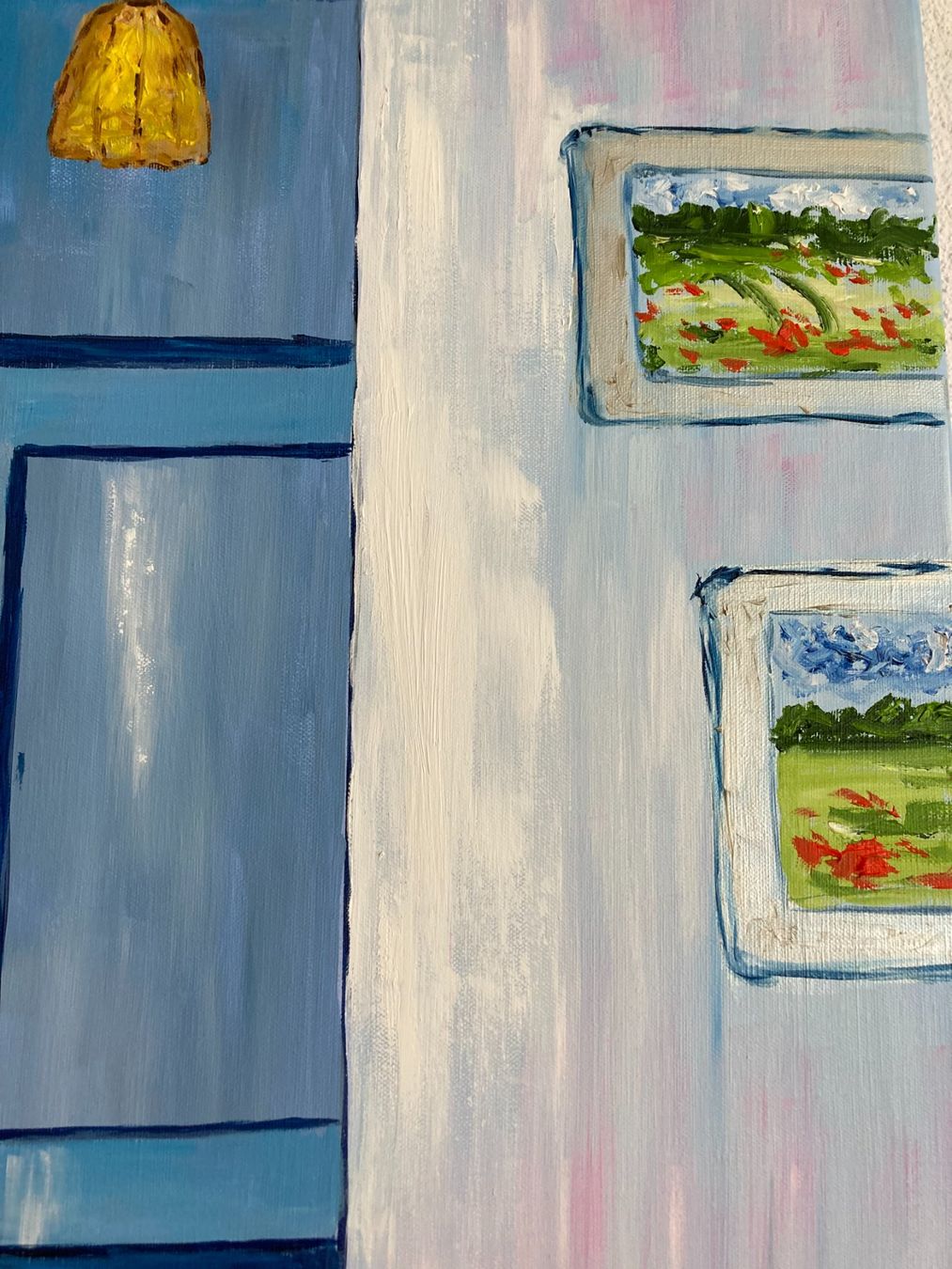 Dipinti: Original Ölgemälde "Blauer Raum" – Kunst Interior – Nuovo (secondo la descrizione) da Cham venduto da Felha 7