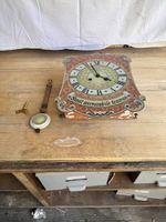 Wanduhr I. Waldesbühl Abtwil antik mit Pendel und Schl. fli