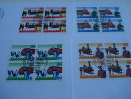 Satz 150 J. Eisenbahn 1997, FDC Satz + 4erblocks, 5 Belege