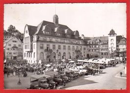 HERISAU, MARKTPLATZ, MARKT, CAMIONS, GROSSFORMAT