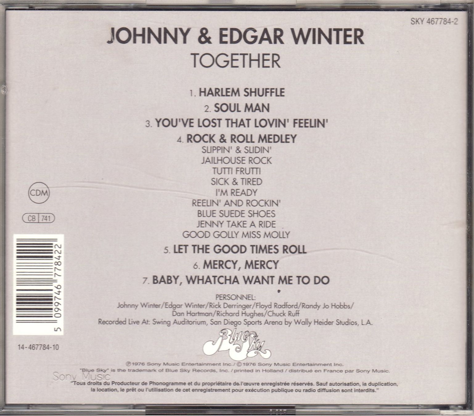 CDs: Johnny & Edgar Winter – Together – Neu (gemäss Beschreibung) aus Boussens von catfood01 1