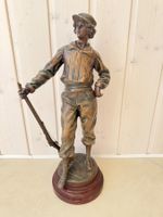 FRANCE JUGENDSTIL Jäger mit Gewehr LouisAugusteMoreau Sign