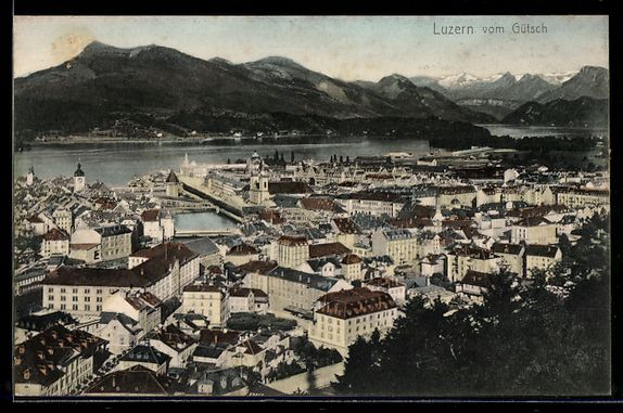 Ansichtskarten: AK Luzern, Gesamtansicht vom Gütsch – Gebraucht aus Berlin von bartko-reher