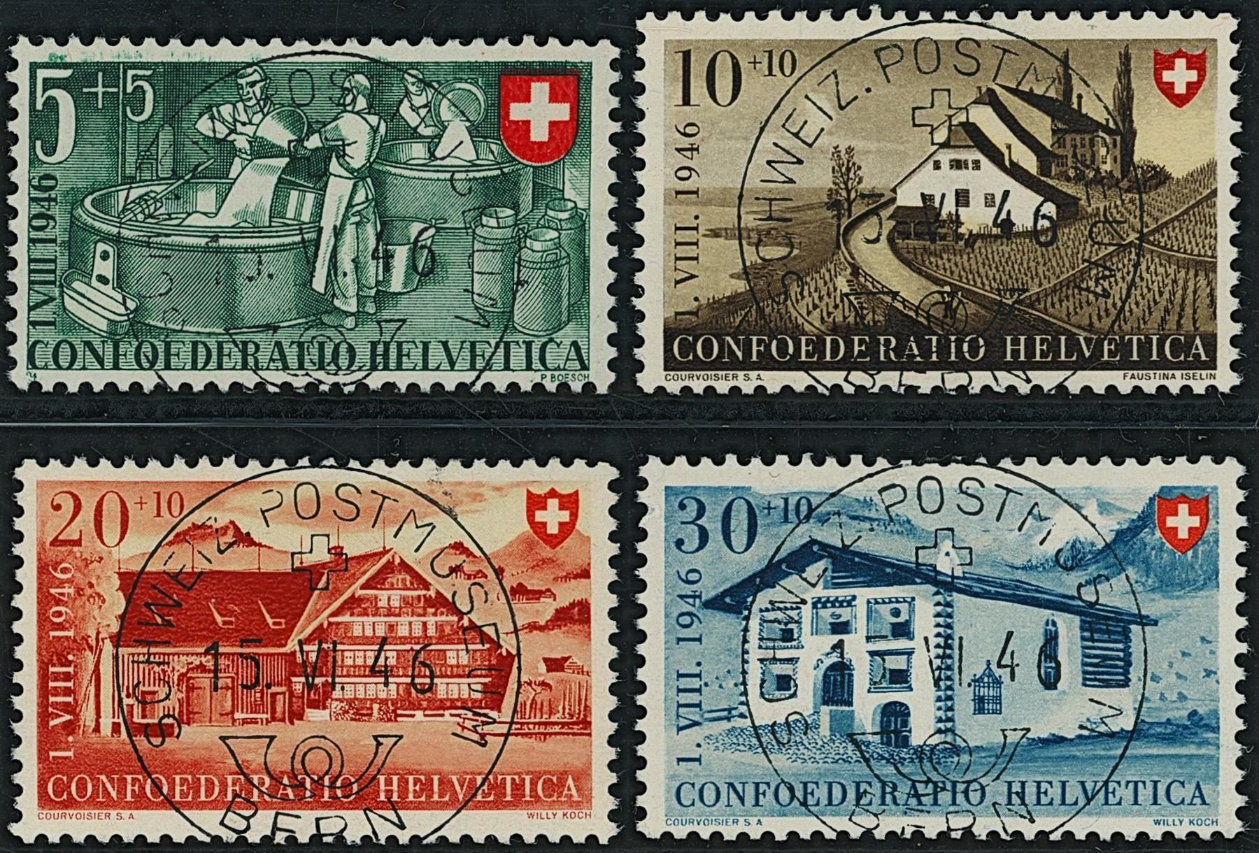 Alle Briefmarken: 1946 - Pro Patria - Ersttag Voll Stempel – Gebraucht aus Schindellegi von leecollect