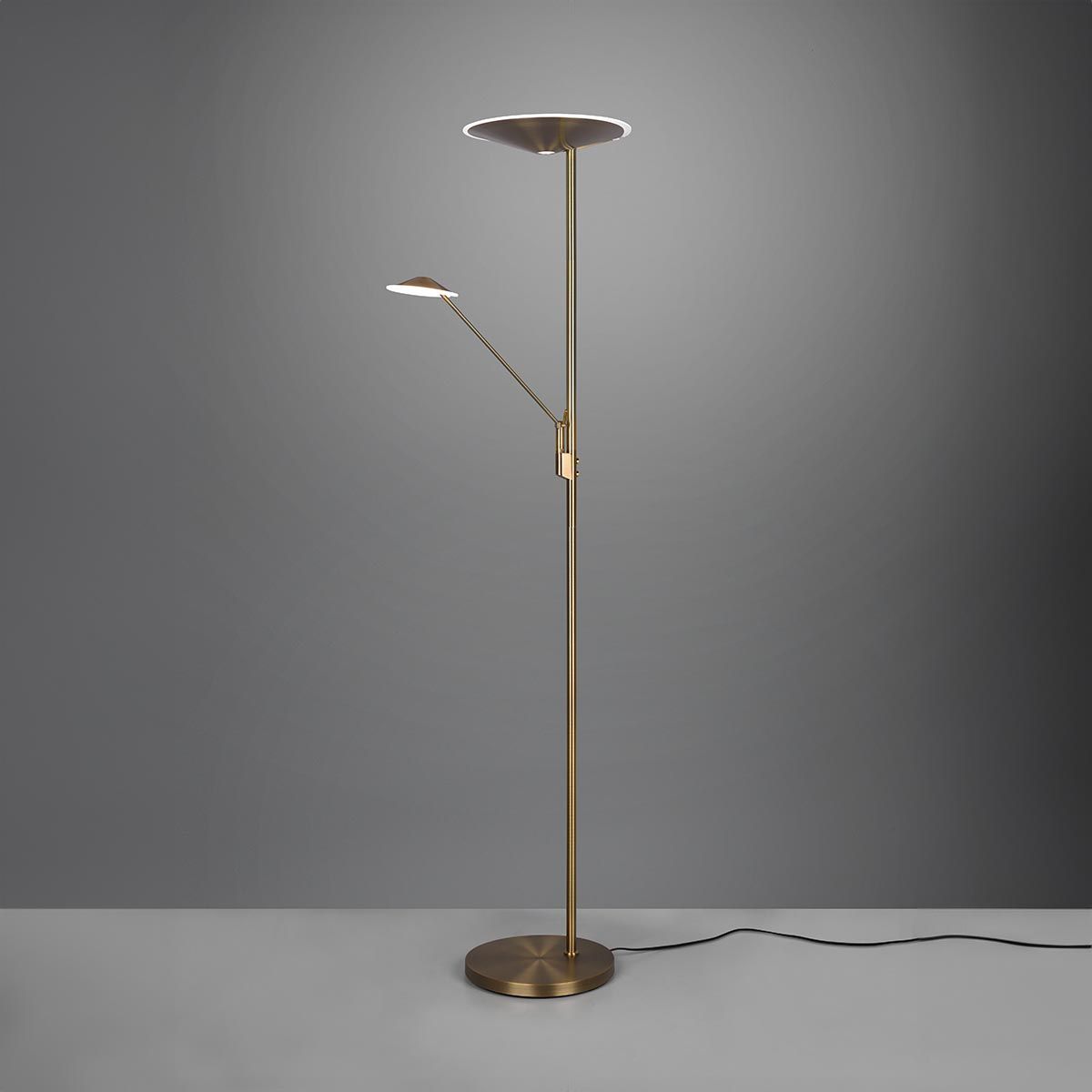 Lampade: LED Stehleuchte, Altmessing, Dimmbar – Nuovo (secondo la descrizione) da Kreuzlingen venduto da Smart-Light 4