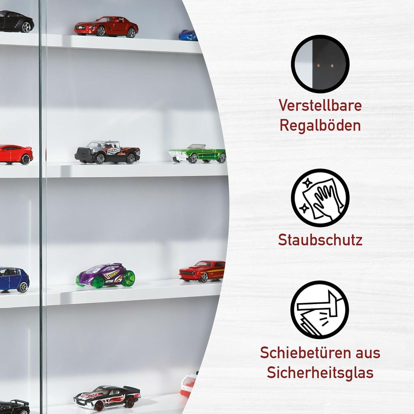 Vetrine: Sammlervitrine, Hängevitrine, Wandregal, Glasvitrine Bla/Whi – Nuovo e nell'imballaggio originale da Fislisbach venduto da IboTrade 4
