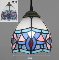Lampe suspendue vintage en pierre de  verre Style  Tiffany