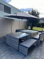 grosser Gartentisch mit Bank (Garten, Stühle) 