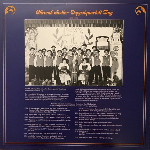Dischi in vinile: Jodler-Doppelquartett Zug (LP) – Usato da Grüningen venduto da azulmarron 2