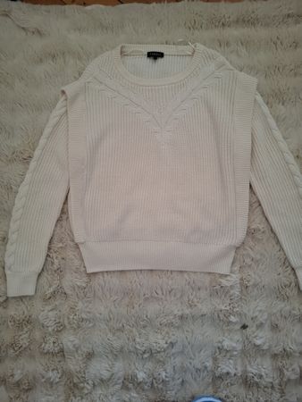 Pull en maille chic Caroll Paris - Blanc / Écru - Taille L